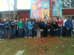 Emory and Henry Students from Emory & Henry College who visited Highlander to learn about its history and methodologies.